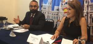 Gibson Preziuso y Roc&iacute;o de D&iacute;az, representantes de la aerol&iacute;nea espa&ntilde;ola en Espa&ntilde;a y Ecuador, respectivamente, presentaron la nueva oferta.