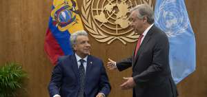 La reuni&oacute;n entre el presidente de Ecuador, Len&iacute;n Moreno, y el m&aacute;ximo representante de las Naciones Unidas fue este viernes 27 de septiembre de 2019, en horas de la ma&ntilde;ana.