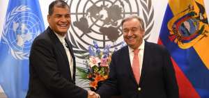 El presidente Rafael Correa mantuvo una reuni&oacute;n bilateral con el secretario general de la ONU, Antonio Guterres.