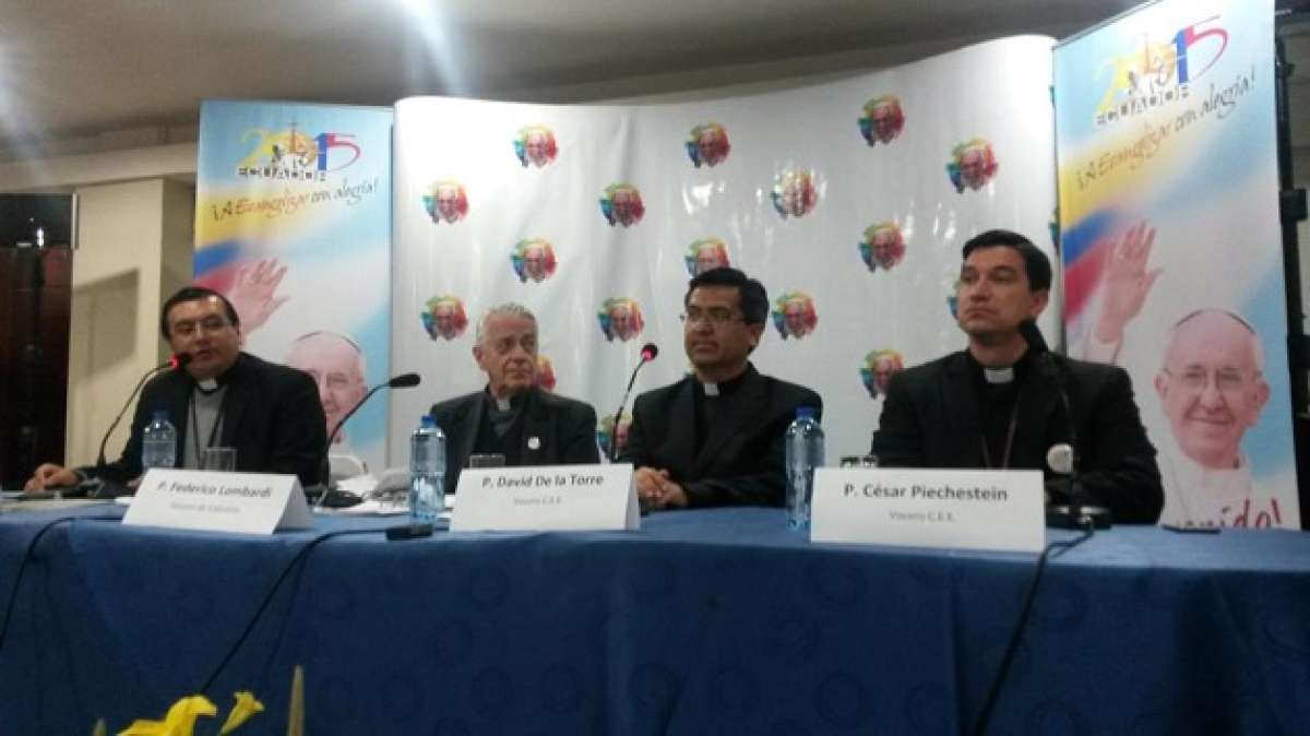 Los representantes de la Iglesia cat&oacute;lica dieron una rueda de prensa hoy en la noche. Foto: &Uacute;rzula Reyes/ EL TEL&Eacute;GRAFO.