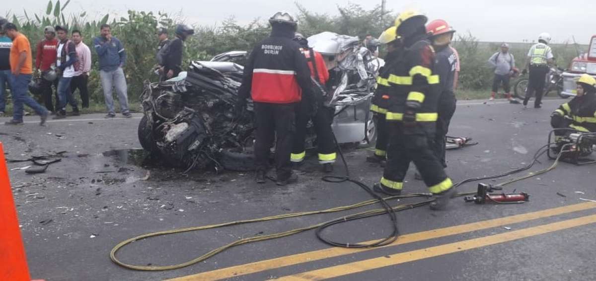 Accidente de tr&aacute;nsito en Yaguachi.