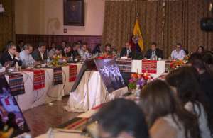 El Gabinete presencial se lleva a cabo en el Palacio de Carondelet. Foto: Daniel Molineros/El Tel&eacute;grafo 