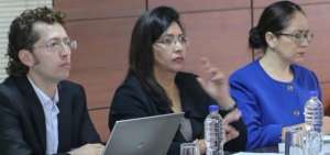 La Fiscal (e) Ruth Palacios (centro) durante la audiencia efectuada en la Corte Nacional de Justicia.