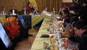 La reuni&oacute;n en Carondelet se llev&oacute; a cabo desde las 06:00. Foto: Presidencia de la Rep&uacute;blica