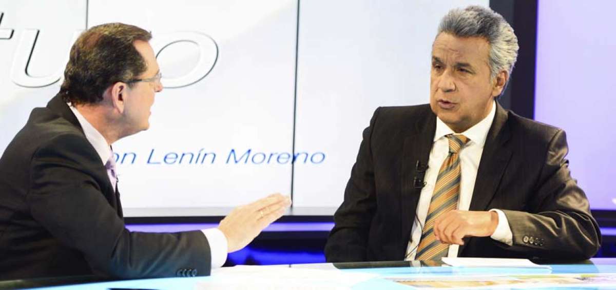 Ayer el candidato presidencial de PAIS, Len&iacute;n Moreno, particip&oacute; en la grabaci&oacute;n de un programa de televisi&oacute;n, en Quito. En la tarde viaj&oacute; a la provincia de El Oro.