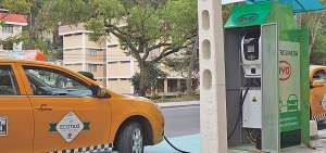 La empresa BYD fue la que realiz&oacute; la instalaci&oacute;n de la primera electrolinera en Loja. 35 taxis de su propiedad circulan por la ciudad.