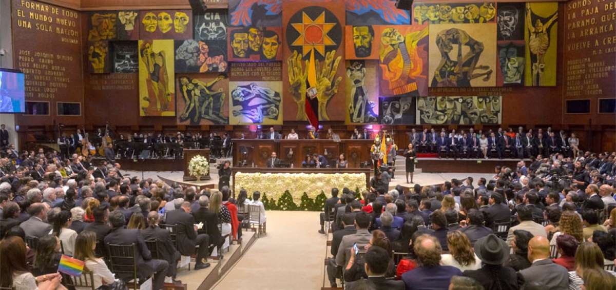 M&aacute;s de una hora  dur&oacute; la intervenci&oacute;n del presidente Len&iacute;n Moreno en su Informe a la Naci&oacute;n, luego de su primer a&ntilde;o de gesti&oacute;n en el Ejecutivo.