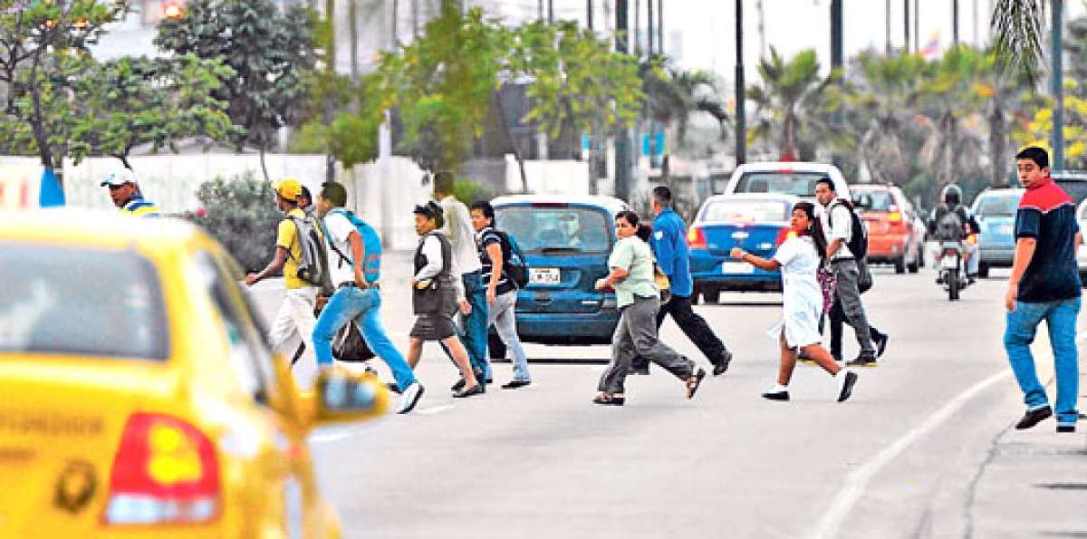 Las personas deben pasar la autopista Narcisa de Jes&uacute;s en medio de veh&iacute;culos que van a alta velocidad. Foto: Miguel Castro / El Tel&eacute;grafo.