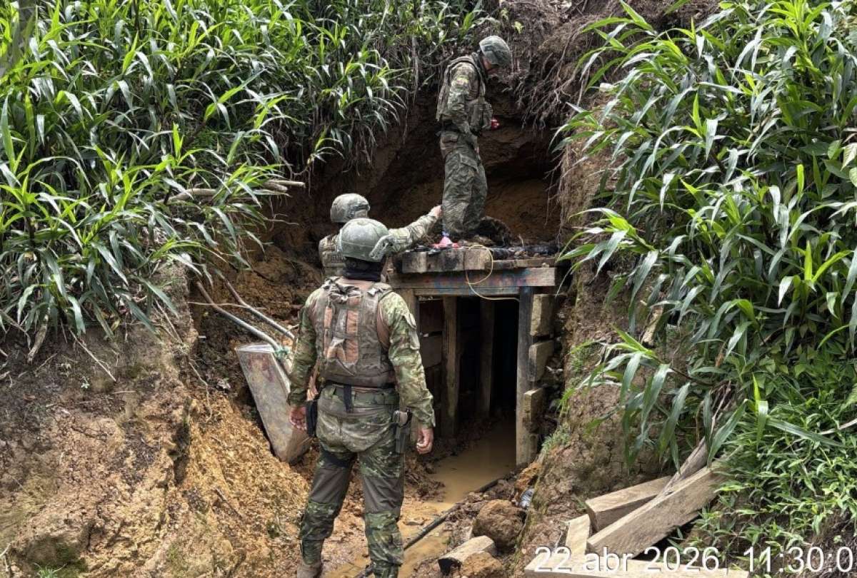 Militares inhabilitan dos puntos de extracci&oacute;n ilegal en zona fronteriza de Carchi 