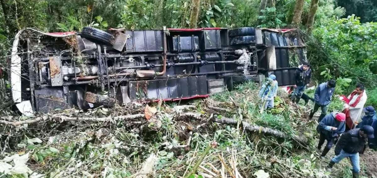 El colectivo se precipit&oacute; a un barranco.