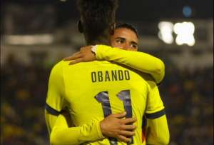 Obando anotó el segundo gol de Ecuador y también fue expulsado