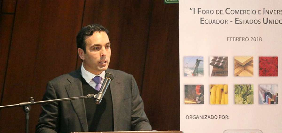 El ministro de Comercio Exterior, Pablo Campana, particip&oacute; en el I Foro  de Comercio e Inversiones Ecuador-Estados Unidos, realizado en Quito.
