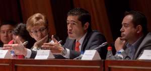 Richard Mart&iacute;nez, ministro de Finanzas, durante su comparecencia en la Comisi&oacute;n de Jubilados de la Asamblea Nacional.