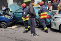 Se registró un choque múltiple en Solanda, sur de Quito