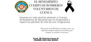 Tres bomberos de Naranjal murieron en accidente de tr&aacute;nsito