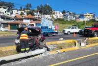 Tres personas heridas tras siniestro de tránsito en Quito
