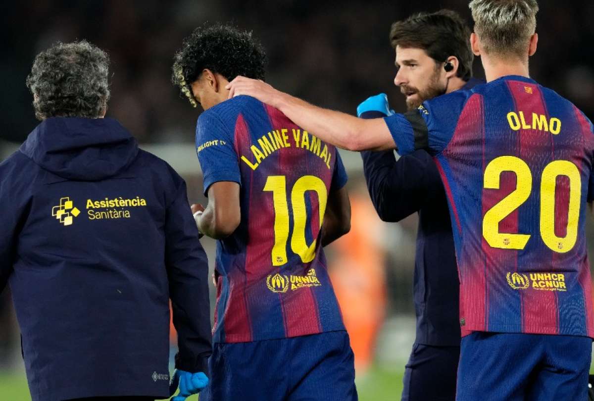 Lamine Yamal sali&oacute; lesionado tras anotar el gol del triunfo del Barcelona ante el Celta.