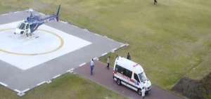El helic&oacute;ptero policial traslad&oacute; al herido hasta el helipuerto, donde lo recogi&oacute; una ambulancia.
