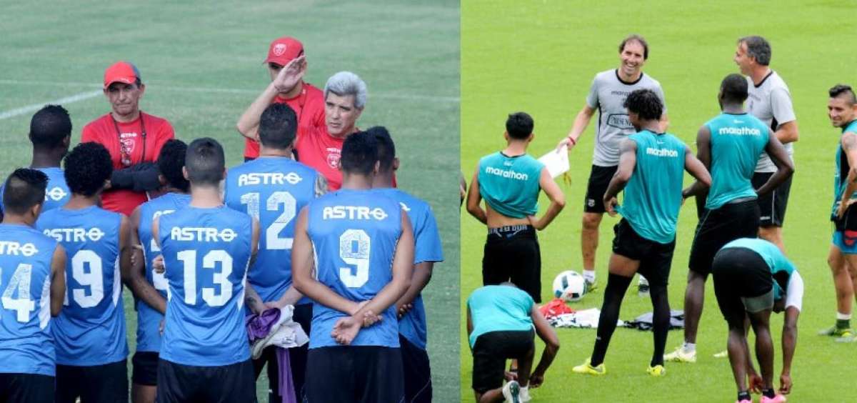 Los t&eacute;cnicos Marcelo Trobbiani (izq.) Guillermo Almada, tendr&aacute;n un duelo t&aacute;ctico intenso. 