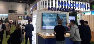 Un stand de Ecuador en la Feria Mundial del Turismo de Londres. 