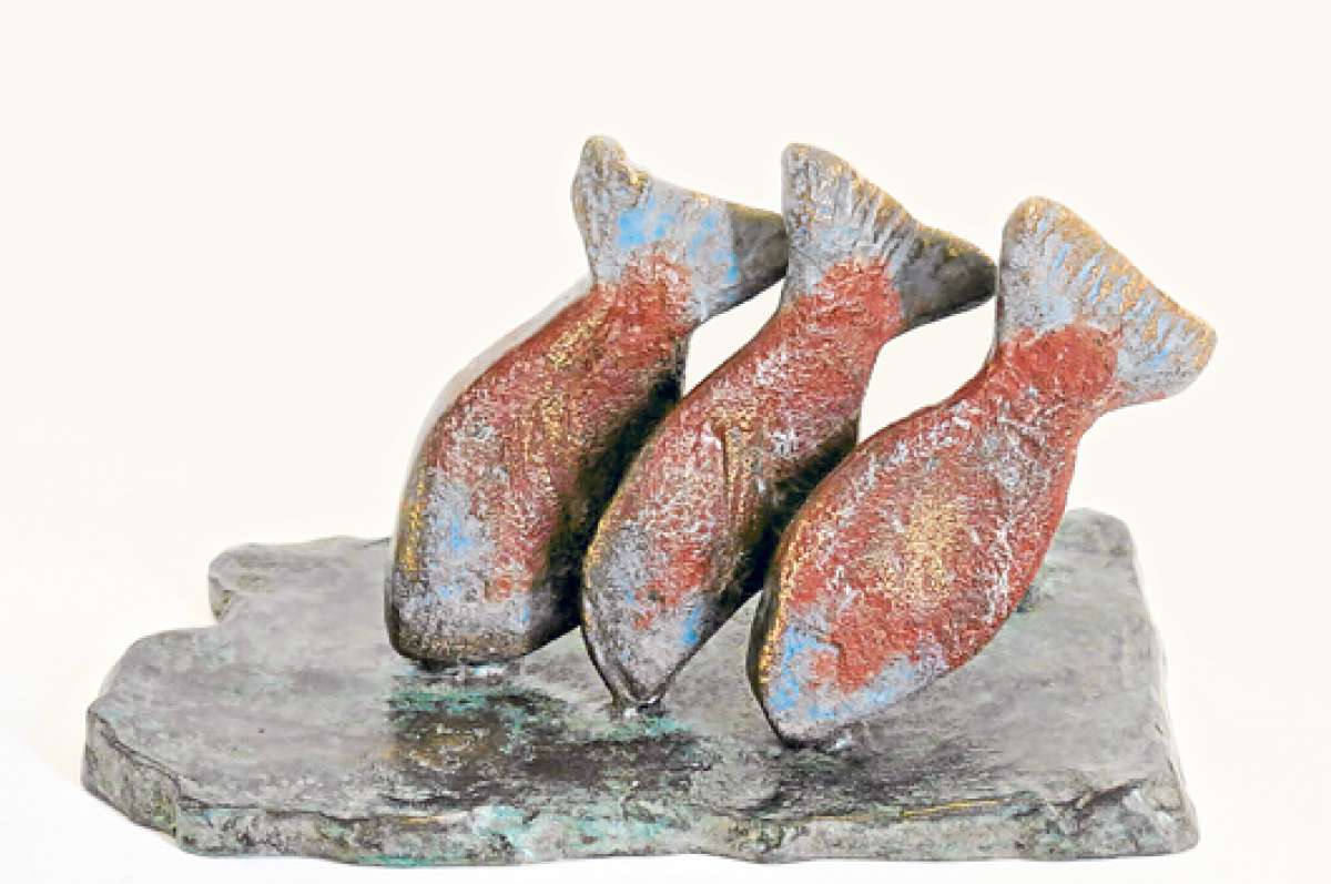 Detalle de &rsquo;Caribbean fish&rsquo; (Pez caribe), del escultor Teddy Cobe&ntilde;a, en una de sus muestras en Barcelona, Espa&ntilde;a, a finales del a&ntilde;o pasado. Imagen cortes&iacute;a del artista