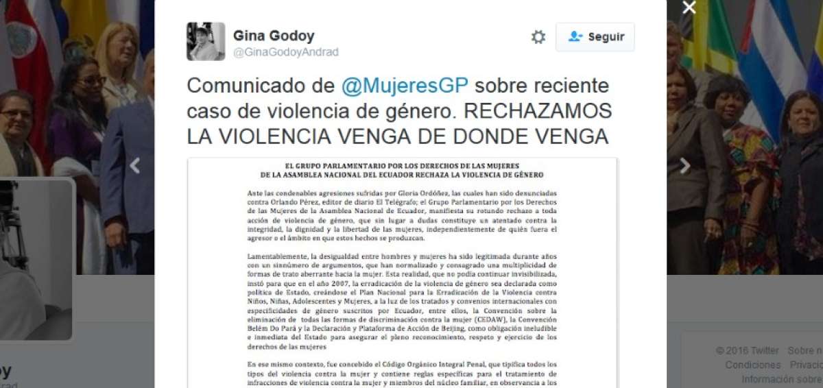 Grupo Parlamentario de Mujeres espera resoluci&oacute;n judicial en el caso de presunta agresi&oacute;n a Gloria Ord&oacute;&ntilde;ez