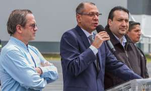 El vicepresidente de la Rep&uacute;blica, Jorge Glas, durante la rueda de prensa a su arribo a Quito tras su gira por China. Foto: Vicepresidencia de la Rep&uacute;blica 