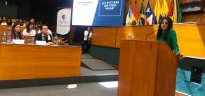 Claudia Palacios, periodista que participa en las jornadas sobre libertad de expresi&oacute;n.