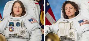 Christina Koch (i) se encamina a ser la primera mujer con una estancia m&aacute;s larga en el espacio. Jessica Meir retornar&aacute; a la Tierra en la primavera de 2020.