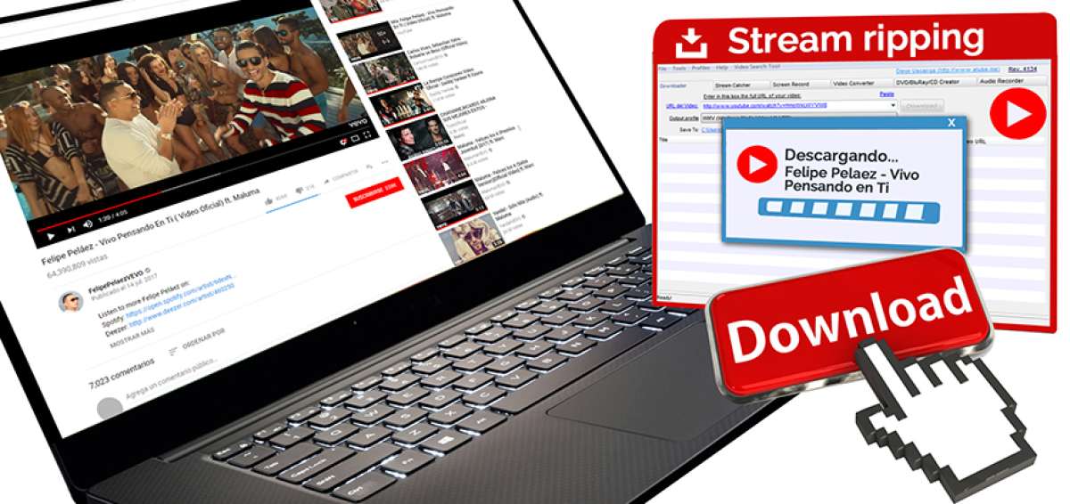 Las personas aprovechan que los artistas suben sus videos musicales y los descargan mediante programas.      