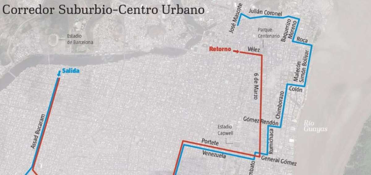 La ATM define el primer corredor de buses urbanos de Guayaquil