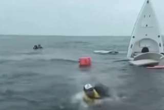 Una ballena hundió un bote en Salinas