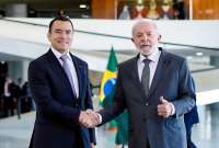 Daniel Noboa discute temas relacionados al comercio exterior con su homólogo Lula Da Silva.