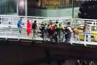 ECU 911 Ambato atendió una emergencia en el puente Luis A. Martínez