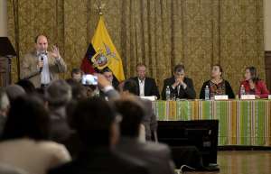 La cita se desarroll&oacute; en el Sal&oacute;n Amarillo del Palacio de Carondelet. Foto: Fernando Sandoval/ El Tel&eacute;grafo 