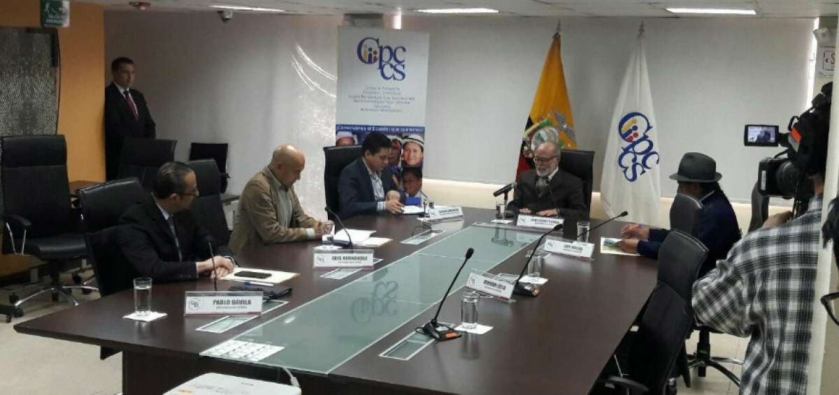 El Consejo de Participaci&oacute;n Ciudadana y Control Social (CPCCS) durante la audiencia de esta ma&ntilde;ana.