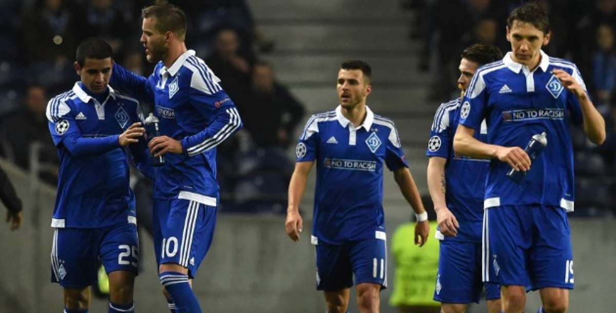 Jugadores del Dinamo luego de su victoria ante el Porto. Foto: AFP 