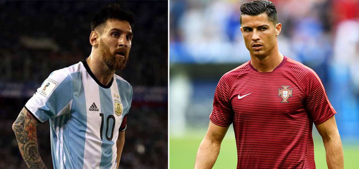 Lionel Messi (i) durante uno de los partidos por Eliminatorias Sudamericanas; Cristiano Ronaldo, tras un calentamiento con el combinado luso en Europa.