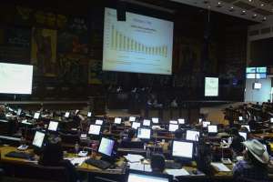 La aprobaci&oacute;n de la pro forma se realiz&oacute; hoy, en el pleno de la Asamblea. Foto: Daniel Molineros / EL TEL&Eacute;GRAFO