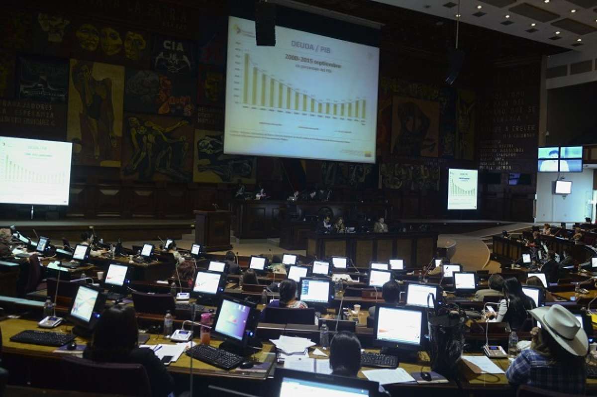 La aprobaci&oacute;n de la pro forma se realiz&oacute; hoy, en el pleno de la Asamblea. Foto: Daniel Molineros / EL TEL&Eacute;GRAFO