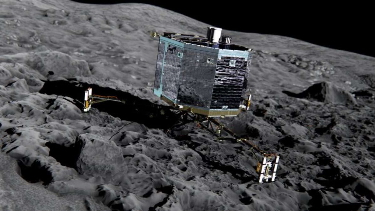 Simulaci&oacute;n del estado aactual del robot posado sobre el cometa. Foto: Internet 