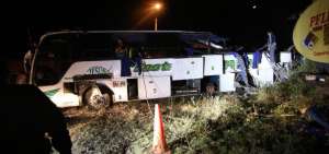 Este es el bus en el que se transportaban las personas afectadas y la droga.