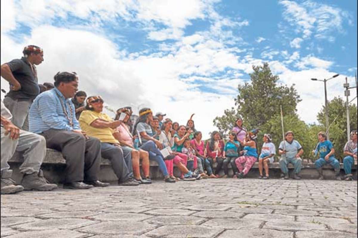 Integrantes de la nacionalidad Waorani se congregaron para presentar su petici&oacute;n. FOTO: JOHN GUEVARA