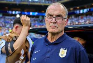 Marcelo Bielsa, durante el partido de Uruguay ante Arabia Saud&iacute; en Miami.