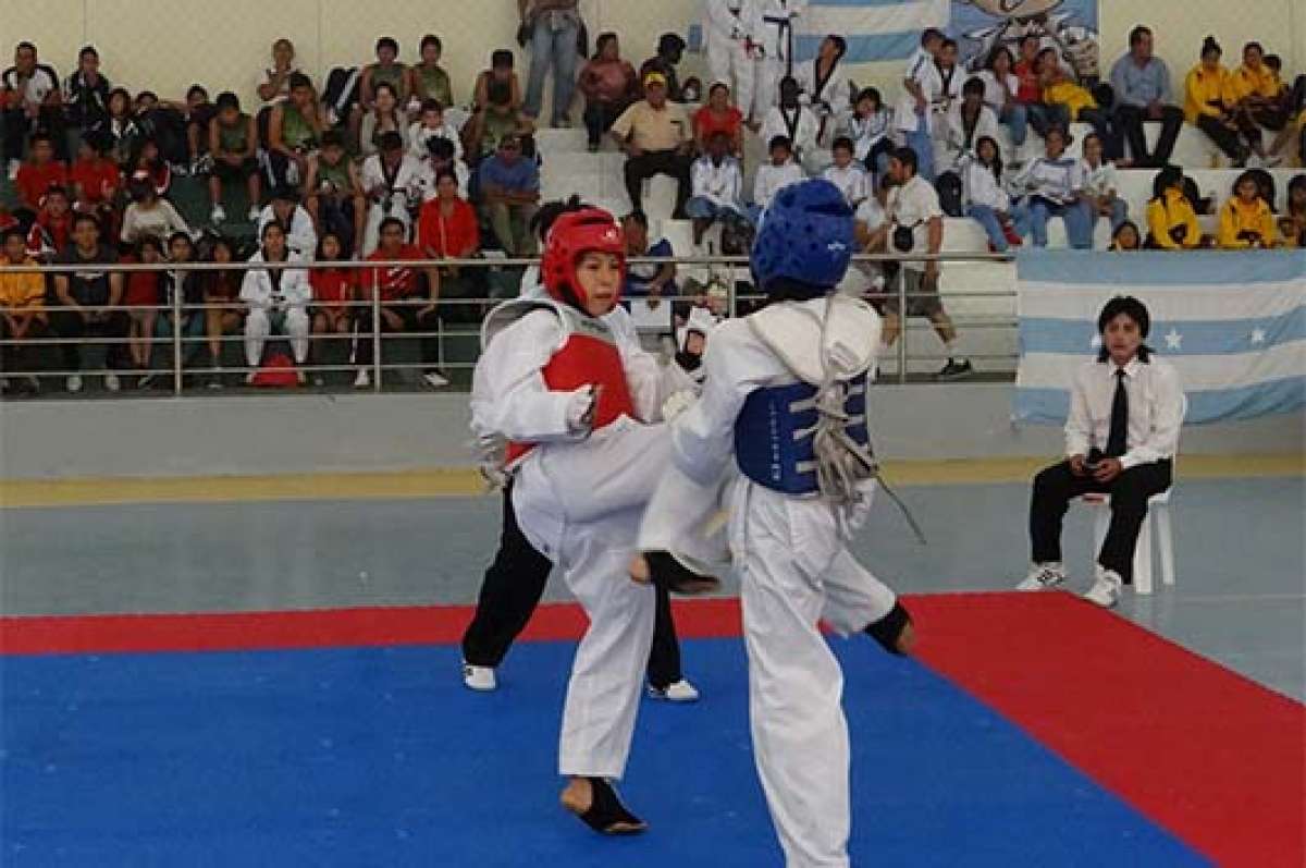 Al momento se han desarrollado 90 combates de taekwondo en los Juegos Prejuveniles. Anoche, ten&iacute;an previsto culminar esta disciplina con 70 peleas. Foto: Cortes&iacute;a