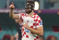 Josko Gvardiol festeja el primer gol croata en el triunfo sobre Marruecos. 