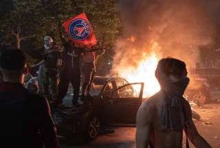 Disturbios en París tras la victoria del PSG en la Champions League.