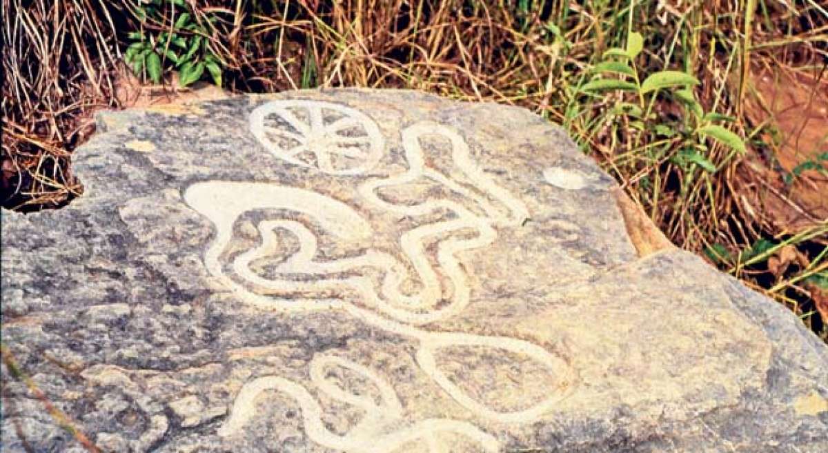 Los primitivos habitantes de este sector de la Amazon&iacute;a esculpieron glifos en decenas de piedras volc&aacute;nicas que contienen distintos dibujos, l&iacute;neas y figuras. Foto: Regional Norte