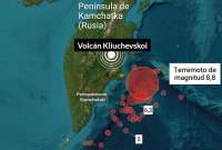 Rusia: terremoto de 8,8 provoca erupción del volcán Kliuchevskói