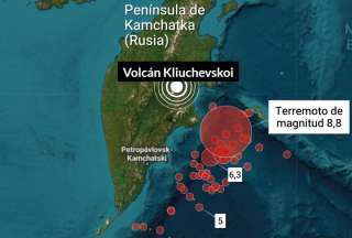 Rusia: terremoto de 8,8 provoca erupción del volcán Kliuchevskói